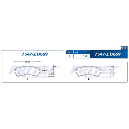 BALATA FRITEC TRAS NISSAN SENTRA 95-99