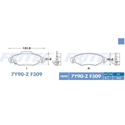JGO BALATA DEL FRITEC TOYOTA YARIS 04-06