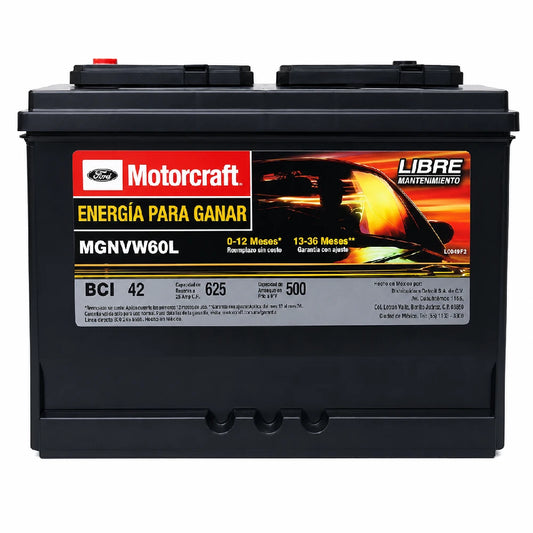 ACUMULADOR MOTORCRAFT PARA DODGE 12V CCA: 500A CA: 625A