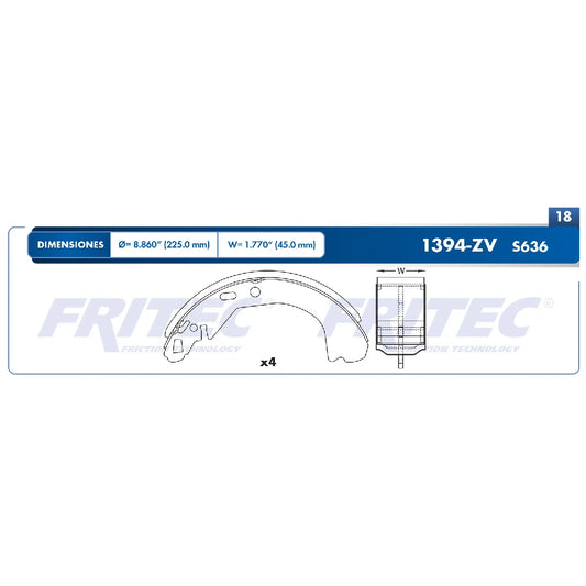 BALATA TRAS FRITEC CHEVROLET TRUCK VENTURE 97-04