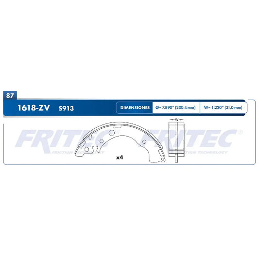 BALATA TRAS. FRITEC HONDA CIVIC 07-12 / FIT 09-15 / CITY (16)