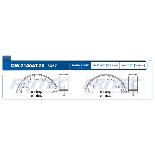 BALATA FRITEC TRAS DODGE PICK-UP D250 / D2350 81-93 / RAM VAN 3500 96-97