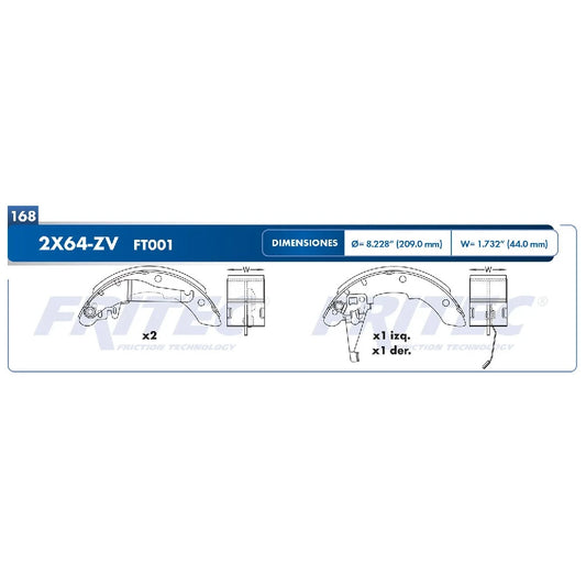 JGO BALATA TRAS FRITEC CHEV CHEVY PICK UP 99-05
