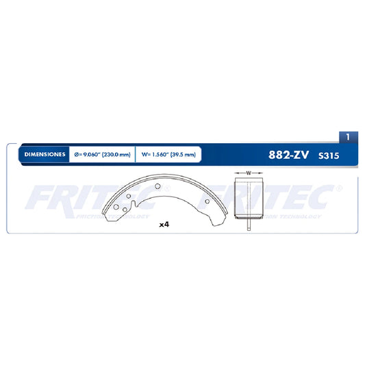 JGO BALATA TRAS FRITEC VW SEDAN 80-95 EQ= S315FP