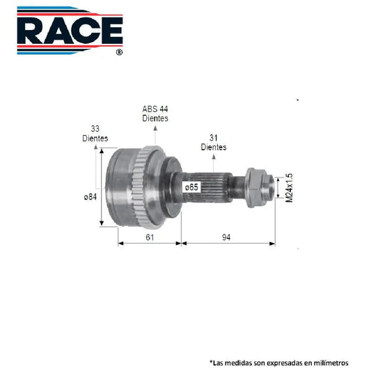 JUNTA HOMOCINETICA RACE L/R DER/IZQ MAZDA CX-7 2.5L L4 07-10
