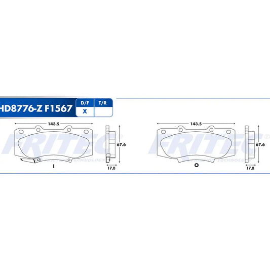 -BALATA DEL FRITEC TOYOTA HILUX 09-15(M8776ZD1567FRI)