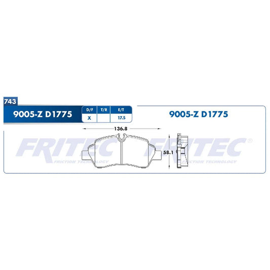 JGO BALATA TRAS FRITEC FORD TRANSIT 14-17