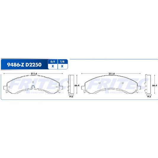 BALATA DEL/TRAS FRITEC CHEVROLET SILVERADO 3500HD (19-22) DOBLE RODADA.