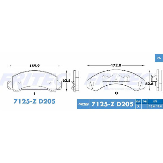 BALATA DEL FRITEC FORD RANGER 82-85 (M7125ZD205FRI)