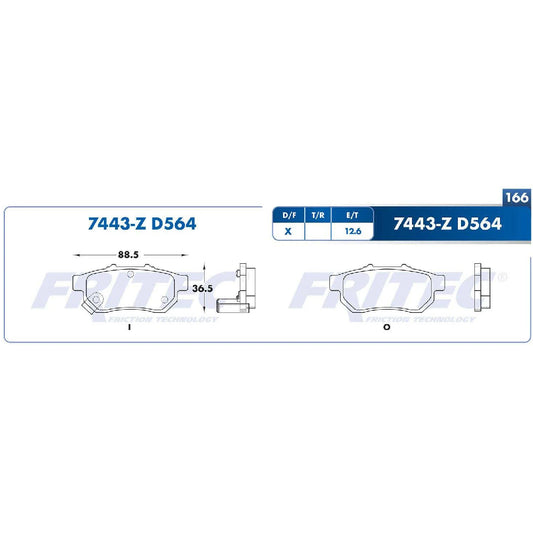 BALATA FRITEC TRAS HONDA FIT 10-14