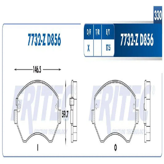 JGO BALATA DEL FRITEC JEEP LIBERTY/VOYAGER/CARAVAN 01-08 (M7732ZD856FRI)