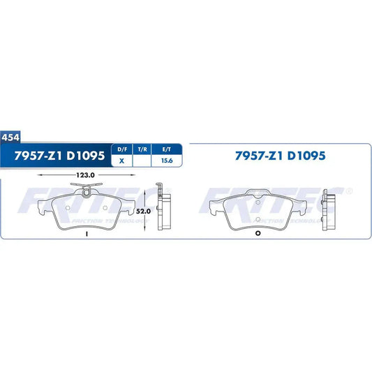 BALATA FRITEC TRAS MAZDA 3 04-05 / FORD FOCUS 12-16