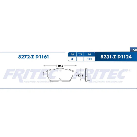 JGO BALATA TRAS FRITEC MAZDA 6/FUSION 06-13