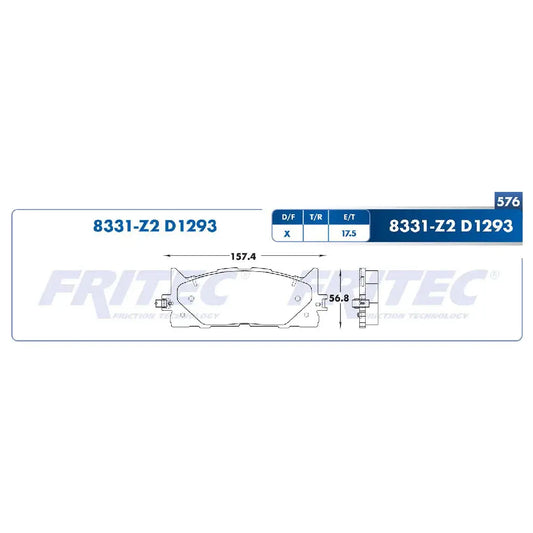 BALATA DE DISCO FRENO FRITEC DEL TOYOTA CAMRY 07-16 AVALON 08-13