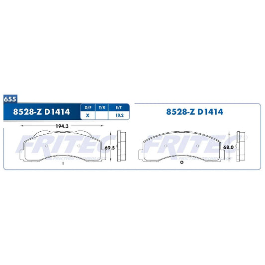 JGO BALATA DEL FRITEC FORD LOBO/F150/EXPEDITION/NAVIGATOR 10-17(M8528ZD1414FRI) (SHD8528ZD1414FRI)
