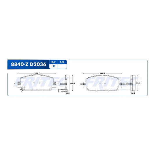 BALATA DE DISCO FRENO DEL FRITEC PARA HONDA CR-V 17-19
