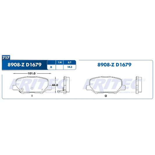 BALATA TRAS FRITEC MAZDA 3 14-17 MAZDA 6 14-16 (D16798908FAG)