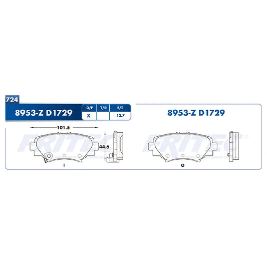 BALATA TRAS FRITEC MAZDA 3 14-19
