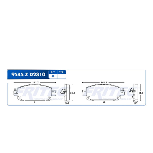 BALATA DE DISCO FRENO FRITEC DEL. NISSAN SENTRA 20-21